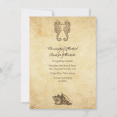 ヴィンテージシーホースとコンチシェルビーチ結婚式 セーブザデート (裏面)