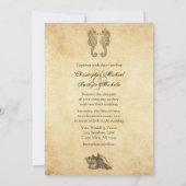 ヴィンテージシーホースとコンチシェルビーチ結婚式 招待状 (裏面)