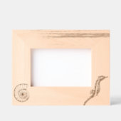 ヴィンテージシーホースとシーシェルウッド レーザー彫刻フレーム (正面)