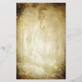 ヴィンテージシーホースと竹セピア文房具 便箋 (正面)