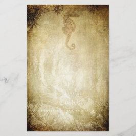 ヴィンテージシーホースと竹セピア文房具 便箋