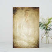 ヴィンテージシーホースと竹セピア文房具 便箋 (スタンド正面)