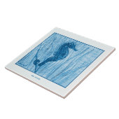 ヴィンテージシーホースデルフトブルーオランダスタイル 航海の タイル (側面)