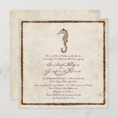 ヴィンテージシーホースビーチ結婚式招待状 招待状 (正面/裏面)