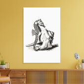 ヴィンテージシーホースラトランペットシェルビーチ キャンバスプリント (インサイチュ (リビング))