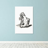 ヴィンテージシーホースラトランペットシェルビーチ キャンバスプリント (インサイチュ (ウッドフロア))