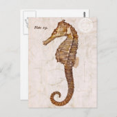ヴィンテージシーホース – アンティークシーホースカスタマイズ ポストカード (正面/裏面)