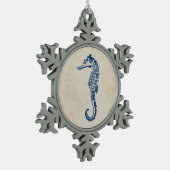 ヴィンテージシーホース スノーフレークピューターオーナメント (左)