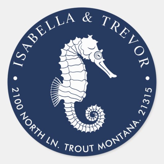 ヴィンテージシーホース |差出人住所 ラウンドシール (正面)