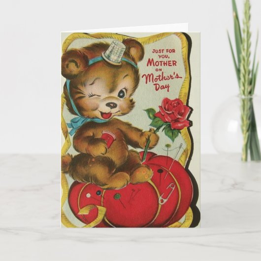 ヴィンテージシームストレステッチャーマザーズデイカード カード (正面)