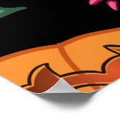 ヴィンテージシームレスなハロウィーンのパターン。パンプキンF ポスター (角)