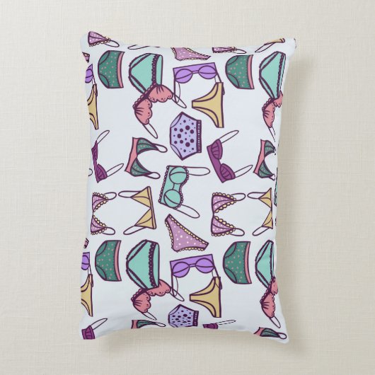 ヴィンテージシームレスなパターン下着:ブラスとパンティ アクセントクッション (裏面(縦))