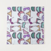 ヴィンテージシームレスなパターン下着：ブラスとパンティ タペストリー (正面(横))