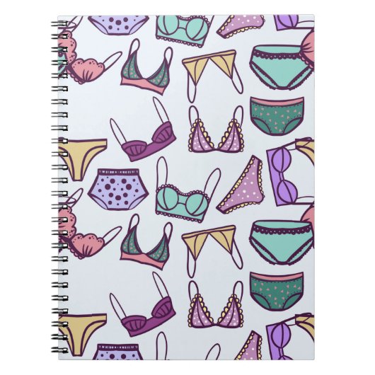 ヴィンテージシームレスなパターン下着：ブラスとパンティ ノートブック (正面)