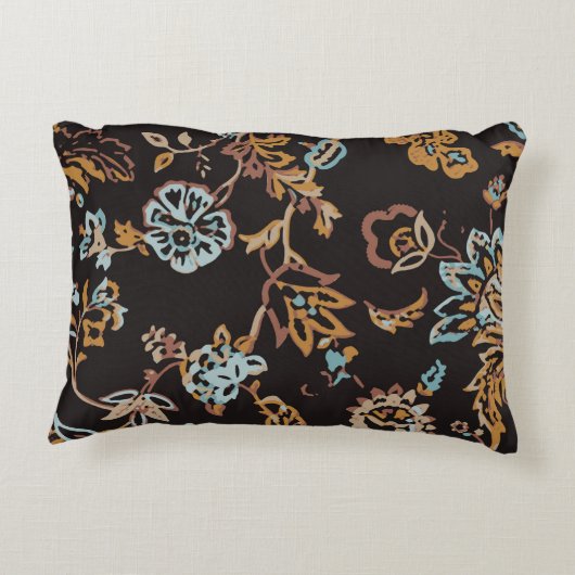 ヴィンテージシームレスな花柄。手書きテクスチャ アクセントクッション (裏面)