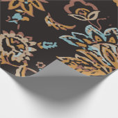 ヴィンテージシームレスな花柄。手書きテクスチャ ラッピングペーパー (角)