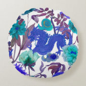 ヴィンテージシームレスア伝統的ジアのパターン。日本 ラウンドクッション (正面)