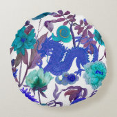 ヴィンテージシームレスア伝統的ジアのパターン。日本 ラウンドクッション (裏面)