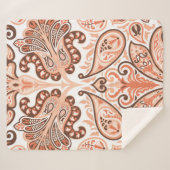 ヴィンテージシームレスカラフルパターンペイズリースタイル シェルパブランケット (正面(横))