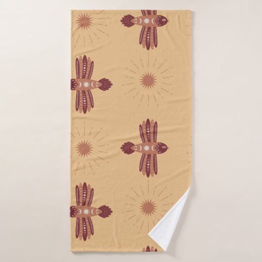 ヴィンテージシームレスパターンとScのクリエイティブ鳥 バスタオル (バスタオル)