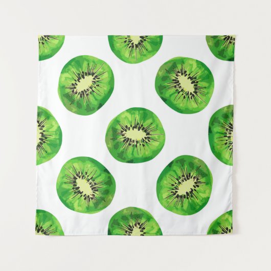 ヴィンテージシームレスパターンキウイイラストレーションハンドdr タペストリー (正面)