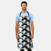 ヴィンテージシームレスパターン乾燥ブラシ付きstr エプロン (着用した状態)