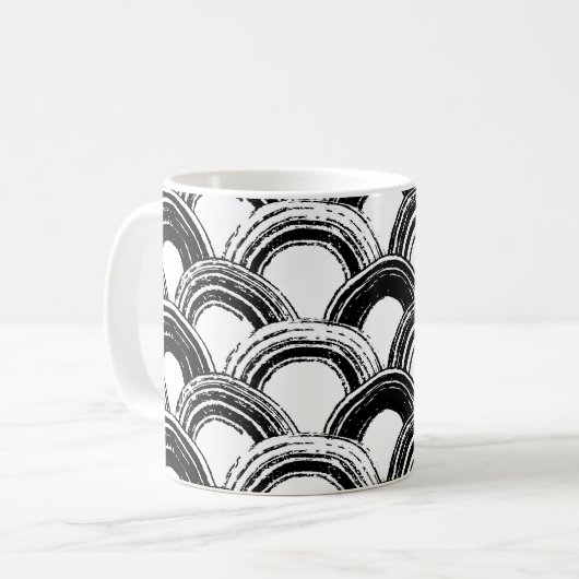 ヴィンテージシームレスパターン乾燥ブラシ付きstr コーヒーマグカップ (正面左)