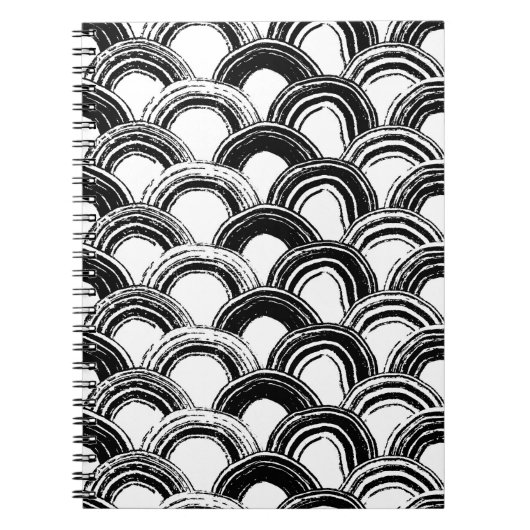 ヴィンテージシームレスパターン乾燥ブラシ付きstr ノートブック (正面)