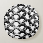 ヴィンテージシームレスパターン乾燥ブラシ付きstr ラウンドクッション (正面)