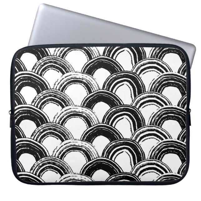 ヴィンテージシームレスパターン乾燥ブラシ付きstr ラップトップスリーブ (正面)