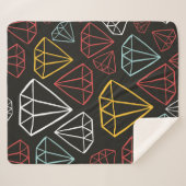 ヴィンテージシームレスパターン、ダイヤモンドデザイン素子 シェルパブランケット (正面(横))