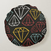 ヴィンテージシームレスパターン、ダイヤモンドデザイン素子 ラウンドクッション (裏面)