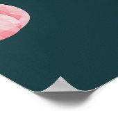 ヴィンテージシームレスパターンFlamingos on blue backgro ポスター (角)