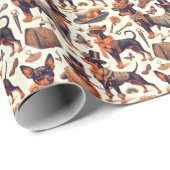 ヴィンテージシームレスピンシャー ラッピングペーパー (ロールコーナー)