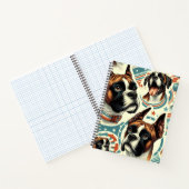 ヴィンテージシームレスボクサードッグイラストレーション ノートブック (内部)