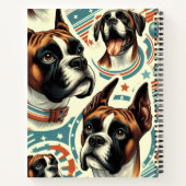 ヴィンテージシームレスボクサードッグイラストレーション ノートブック (裏面)