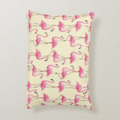 ヴィンテージシームレス写実的フラミンゴ鳥 アクセントクッション (裏面(縦))