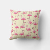 ヴィンテージシームレス写実的フラミンゴ鳥 クッション (裏面)