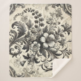ヴィンテージシームレス植物花パターン シェルパブランケット