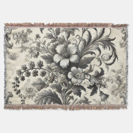 ヴィンテージシームレス植物花パターン スローブランケット