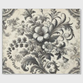 ヴィンテージシームレス植物花パターン ラッピングペーパー (フラット)