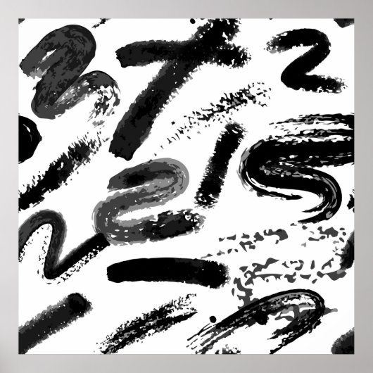 ヴィンテージシームレス絵を描の手水色ドライブラシ ポスター (正面)