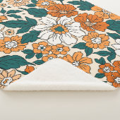 ヴィンテージシームレス花柄。リバティスタイルバック シェルパブランケット (3/4)