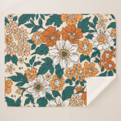 ヴィンテージシームレス花柄。リバティスタイルバック シェルパブランケット (正面(横))