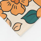 ヴィンテージシームレス花柄。リバティスタイルバック フリースブランケット (角)