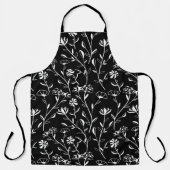 ヴィンテージシームレス輪郭花パターン。手書き エプロン (正面)