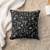 ヴィンテージシームレス輪郭花パターン。手書き クッション (ブランケット)