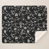 ヴィンテージシームレス輪郭花パターン。手書き シェルパブランケット (正面(横))