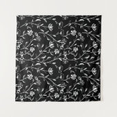 ヴィンテージシームレス輪郭花パターン。手書き タペストリー (正面(横))