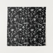 ヴィンテージシームレス輪郭花パターン。手書き タペストリー (正面)